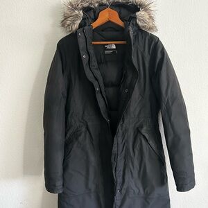 The North Face Women's Black Ski Jacket with Faux Fur detachable Hood